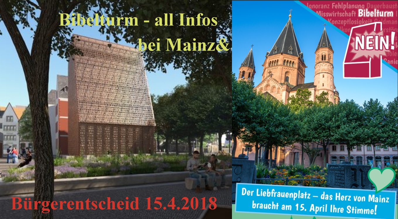 Mainz& Mainzer sagen Nein zum Bibelturm - 77,3 Prozent Mainzer stimmten gegen den Bau am Gutenberg-Museum - Neu: Endergebnis Mainzer sagen Nein zum Bibelturm - 77,3 Prozent Mainzer stimmten gegen den Bau am Gutenberg-Museum - Neu: Endergebnis