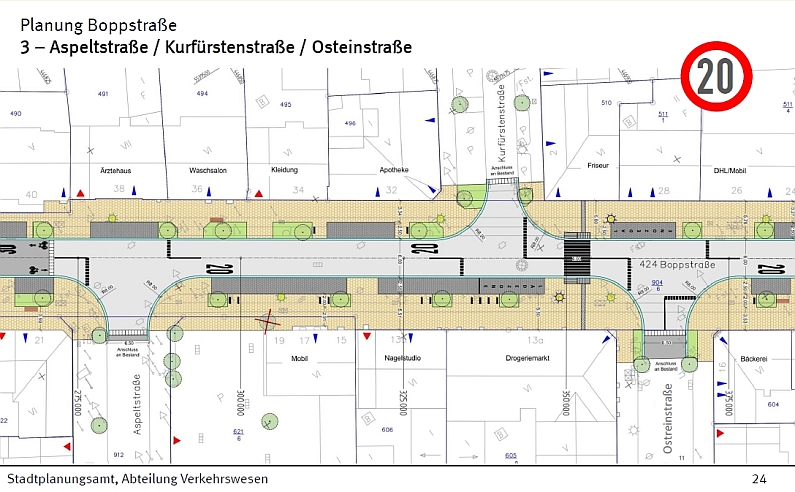 Mainz& Umbau Boppstraße: Pläne ohne Ampel stoßen auf Widerstand - Geschäftsleute und Hausbesitzer kritisieren mangelnde Information - Droht Schlagader der Propfen? Umbau Boppstraße: Pläne ohne Ampel stoßen auf Widerstand - Geschäftsleute und Hausbesitzer kritisieren mangelnde Information - Droht Schlagader der Propfen?