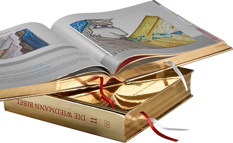 Mainz& Die gesamte Bibel in 3333 Bildern - Gutenberg-Museum erhält eine wertvolle Wiedmann-Bibel in Gold-Edition Die gesamte Bibel in 3333 Bildern - Gutenberg-Museum erhält eine wertvolle Wiedmann-Bibel in Gold-Edition