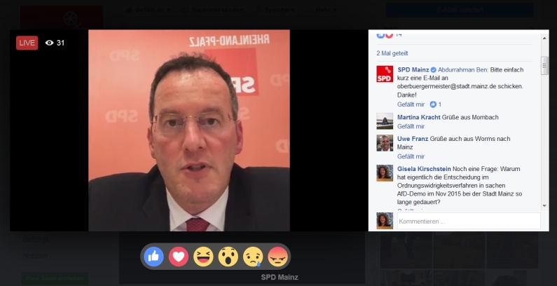 Mainz& Citybahn aus Wiesbaden: Ebling schlägt Machbarkeitsstudie vor - Spannende Facebook-Sprechstunde Citybahn aus Wiesbaden: Ebling schlägt Machbarkeitsstudie vor - Spannende Facebook-Sprechstunde