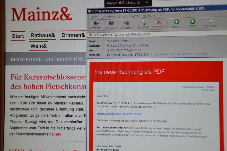 Falsche Rechnung des Telefonanbieters Vodafon - Foto: gik