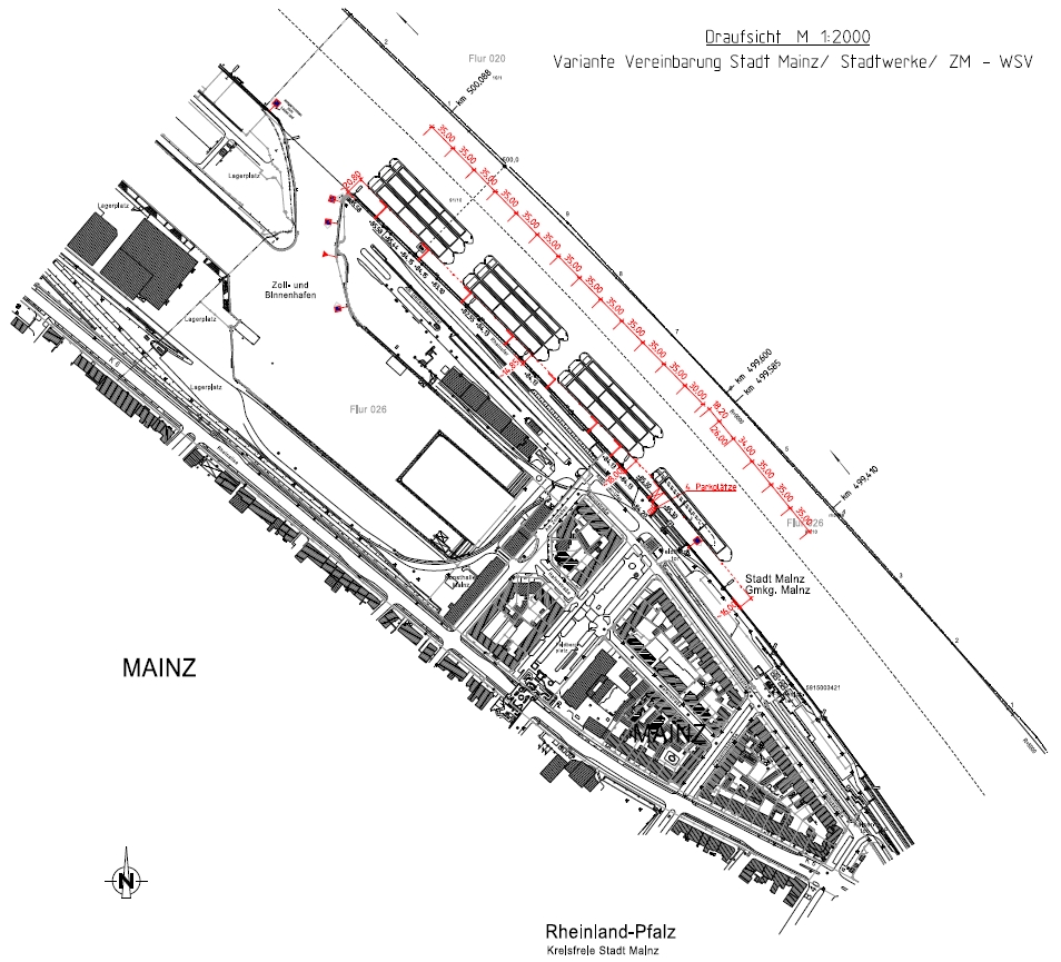 Mainz& Schiffsanleger vor der Neustadt: Sieben Landestege und 7,5 Meter breite Fahrbrücke geplant - Wirtschaftsministerium geht von neun bis zehn Schiffen pro Tag aus Schiffsanleger vor der Neustadt: Sieben Landestege und 7,5 Meter breite Fahrbrücke geplant - Wirtschaftsministerium geht von neun bis zehn Schiffen pro Tag aus