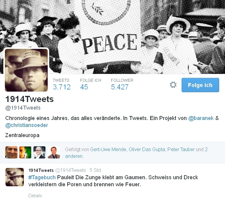 Mainz& @1914tweets: Tweets aus dem Ersten Weltkrieg (€) @1914tweets: Tweets aus dem Ersten Weltkrieg (€)
