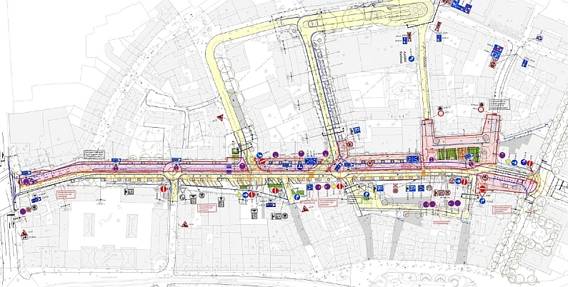 Mainz& Umbau Große Langgasse gestartet - Einbahnverkehr sorgt für Staus und Irritationen - Metallteile im Boden lokalisiert Umbau Große Langgasse gestartet - Einbahnverkehr sorgt für Staus und Irritationen - Metallteile im Boden lokalisiert