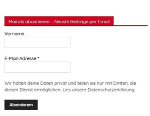 Mainz& Das neue Mainz& - Holt Euch den Newsletter! Das neue Mainz& - Holt Euch den Newsletter!