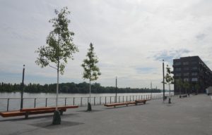Mainz& Neues Rheinufer auf der Südmole am Zollhafen freigegeben - 15.000 qm Beton und Pflaster, wenig Grün Neues Rheinufer auf der Südmole am Zollhafen freigegeben - 15.000 qm Beton und Pflaster, wenig Grün