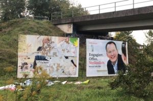 Mainz& Wahlplakate der grünen OB-Kandidatin Tabea Rößner systematisch und massenhaft zerstört - Ebling verurteilt Zerstörung Wahlplakate der grünen OB-Kandidatin Tabea Rößner systematisch und massenhaft zerstört - Ebling verurteilt Zerstörung